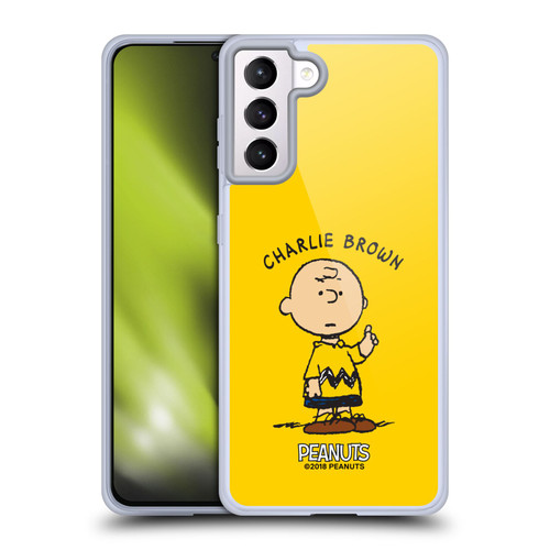 Peanuts Characters Charlie Brown Soft Gel Case for Samsung Galaxy S21+ 5G & MagSafe