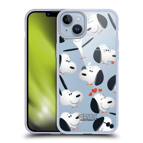 Peanuts Character Patterns Snoopy Soft Gel Case for Apple iPhone 14 Plus & MagSafe