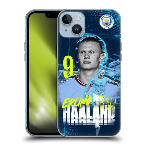 Manchester City Man City FC 2022/23 First Team Erling Haaland Soft Gel Case for Apple iPhone 14 Plus
