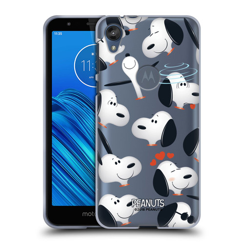 Peanuts Character Patterns Snoopy Soft Gel Case for Motorola Moto E6