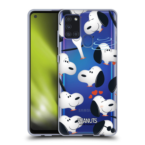 Peanuts Character Patterns Snoopy Soft Gel Case for Samsung Galaxy A21s (2020)