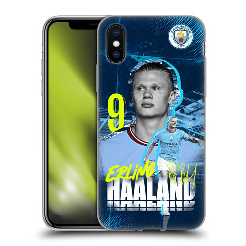 Manchester City Man City FC 2022/23 First Team Erling Haaland Soft Gel Case for Apple iPhone X / iPhone XS