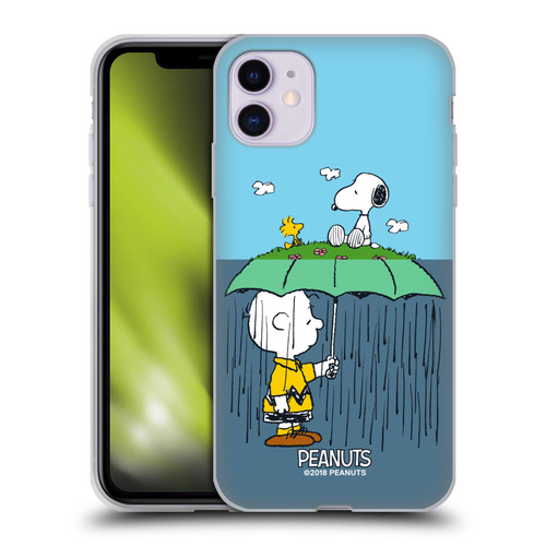 Peanuts Halfs And Laughs Charlie, Snoppy & Woodstock Soft Gel Case for Apple iPhone 11