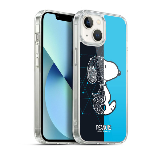 Peanuts Halfs And Laughs Snoopy Geometric Soft Gel Case for Apple iPhone 13