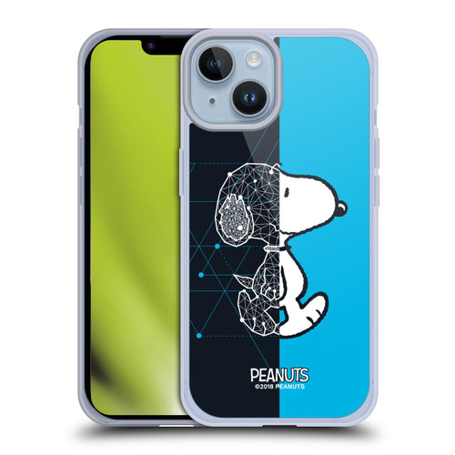 Peanuts Halfs And Laughs Snoopy Geometric Soft Gel Case for Apple iPhone 14