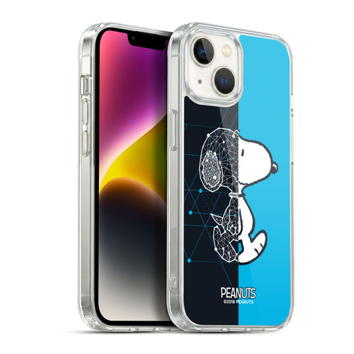 Peanuts Halfs And Laughs Snoopy Geometric Soft Gel Case for Apple iPhone 14