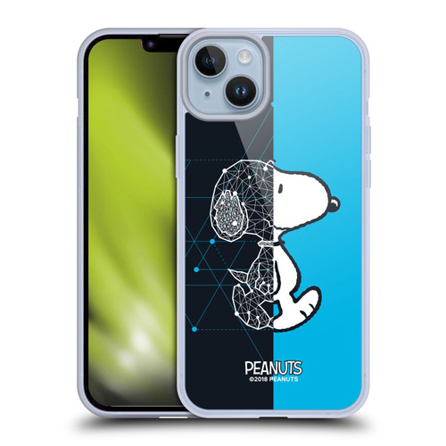Peanuts Halfs And Laughs Snoopy Geometric Soft Gel Case for Apple iPhone 14 Plus