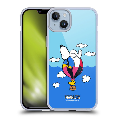Peanuts Halfs And Laughs Snoopy & Woodstock Balloon Soft Gel Case for Apple iPhone 14 Plus & MagSafe