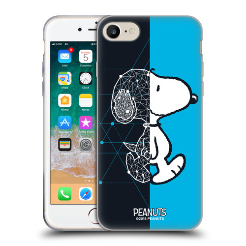Peanuts Halfs And Laughs Snoopy Geometric Soft Gel Case for Apple iPhone 7 / 8 / SE 2020 & 2022 & MagSafe
