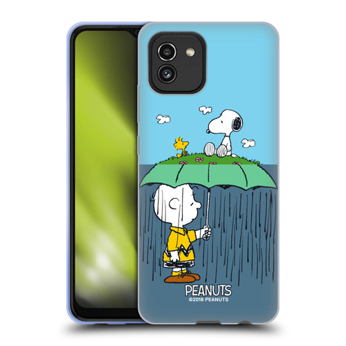 Peanuts Halfs And Laughs Charlie, Snoppy & Woodstock Soft Gel Case for Samsung Galaxy A03 (2021)
