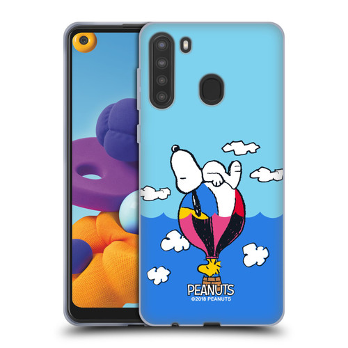 Peanuts Halfs And Laughs Snoopy & Woodstock Balloon Soft Gel Case for Samsung Galaxy A21 (2020)
