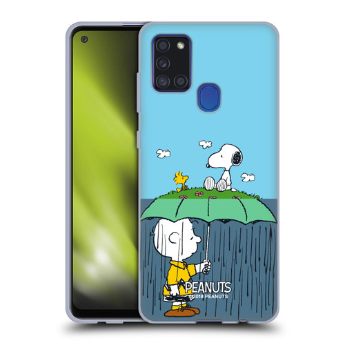 Peanuts Halfs And Laughs Charlie, Snoppy & Woodstock Soft Gel Case for Samsung Galaxy A21s (2020)