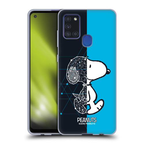 Peanuts Halfs And Laughs Snoopy Geometric Soft Gel Case for Samsung Galaxy A21s (2020)