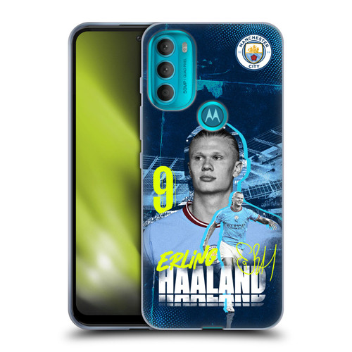 Manchester City Man City FC 2022/23 First Team Erling Haaland Soft Gel Case for Motorola Moto G71 5G
