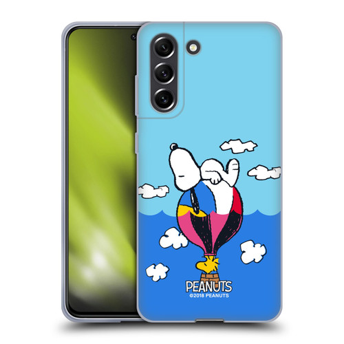 Peanuts Halfs And Laughs Snoopy & Woodstock Balloon Soft Gel Case for Samsung Galaxy S21 FE 5G