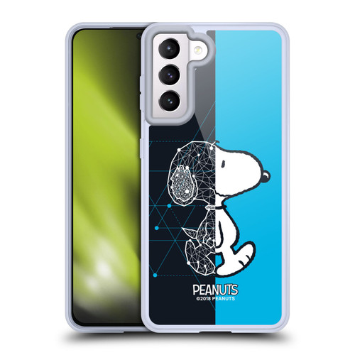 Peanuts Halfs And Laughs Snoopy Geometric Soft Gel Case for Samsung Galaxy S21 5G