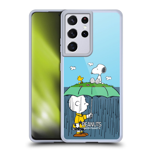 Peanuts Halfs And Laughs Charlie, Snoppy & Woodstock Soft Gel Case for Samsung Galaxy S21 Ultra 5G