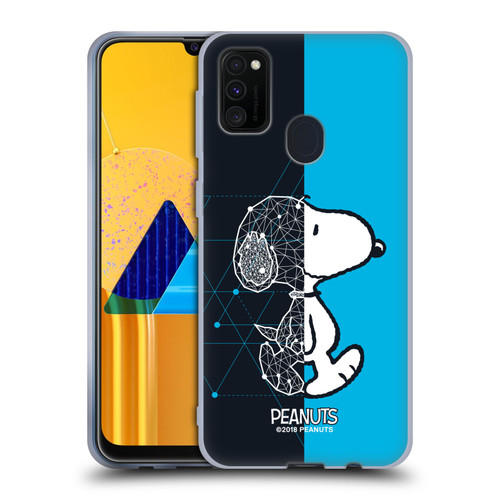 Peanuts Halfs And Laughs Snoopy Geometric Soft Gel Case for Samsung Galaxy M30s (2019)/M21 (2020)