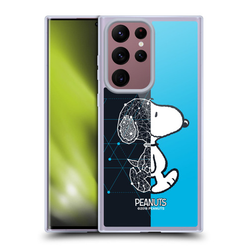 Peanuts Halfs And Laughs Snoopy Geometric Soft Gel Case for Samsung Galaxy S22 Ultra 5G