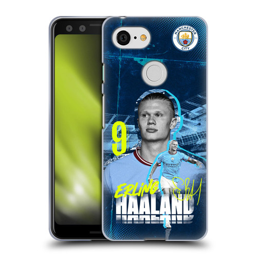Manchester City Man City FC 2022/23 First Team Erling Haaland Soft Gel Case for Google Pixel 3