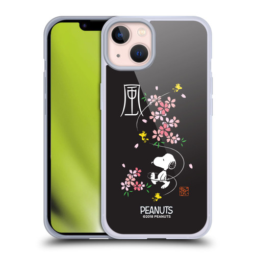 Peanuts Oriental Snoopy Cherry Blossoms Soft Gel Case for Apple iPhone 13