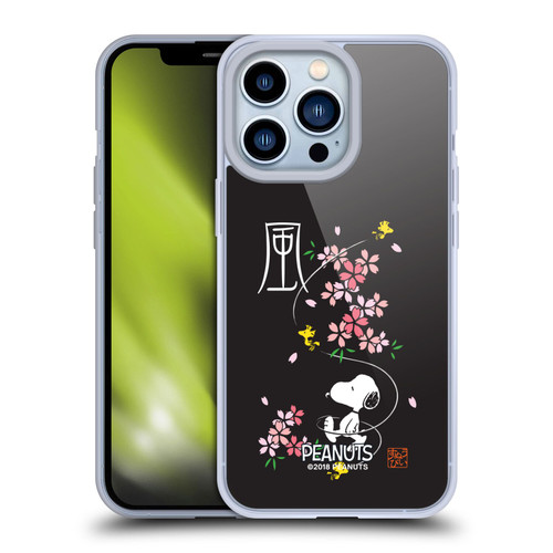 Peanuts Oriental Snoopy Cherry Blossoms Soft Gel Case for Apple iPhone 13 Pro