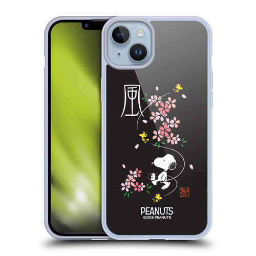 Peanuts Oriental Snoopy Cherry Blossoms Soft Gel Case for Apple iPhone 14 Plus & MagSafe