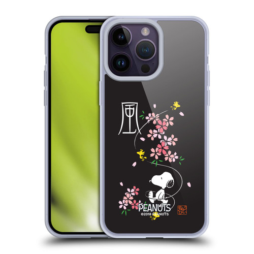 Peanuts Oriental Snoopy Cherry Blossoms Soft Gel Case for Apple iPhone 14 Pro Max