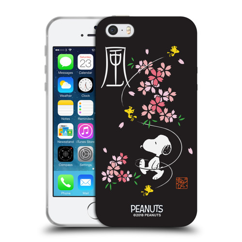 Peanuts Oriental Snoopy Cherry Blossoms Soft Gel Case for Apple iPhone 5 / 5s / iPhone SE 2016