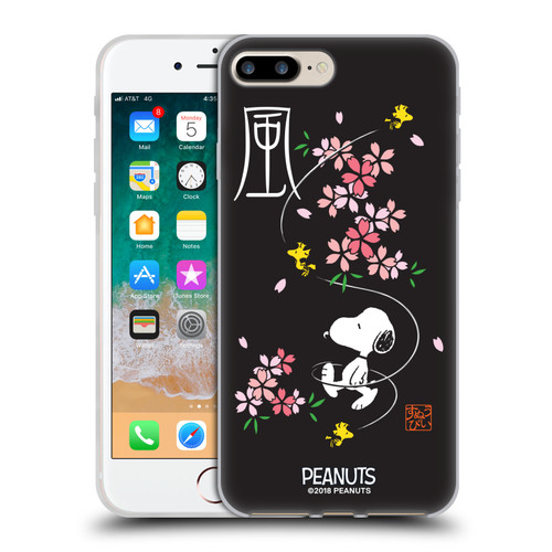 Peanuts Oriental Snoopy Cherry Blossoms Soft Gel Case for Apple iPhone 7 Plus / iPhone 8 Plus