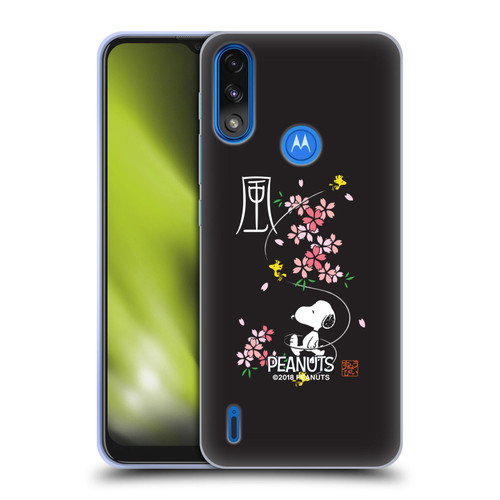 Peanuts Oriental Snoopy Cherry Blossoms Soft Gel Case for Motorola Moto E7 Power / Moto E7i Power