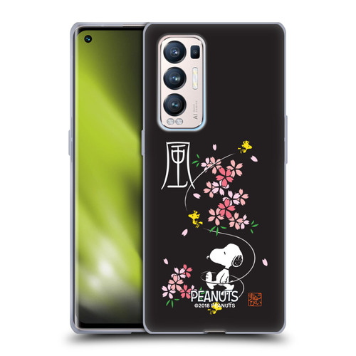 Peanuts Oriental Snoopy Cherry Blossoms Soft Gel Case for OPPO Find X3 Neo / Reno5 Pro+ 5G