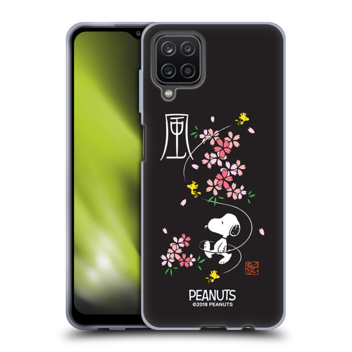 Peanuts Oriental Snoopy Cherry Blossoms Soft Gel Case for Samsung Galaxy A12 (2020)