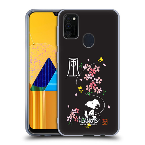 Peanuts Oriental Snoopy Cherry Blossoms Soft Gel Case for Samsung Galaxy M30s (2019)/M21 (2020)
