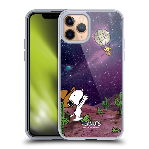 Peanuts Snoopy Space Cowboy Nebula Balloon Woodstock Soft Gel Case for Apple iPhone 11 Pro & MagSafe