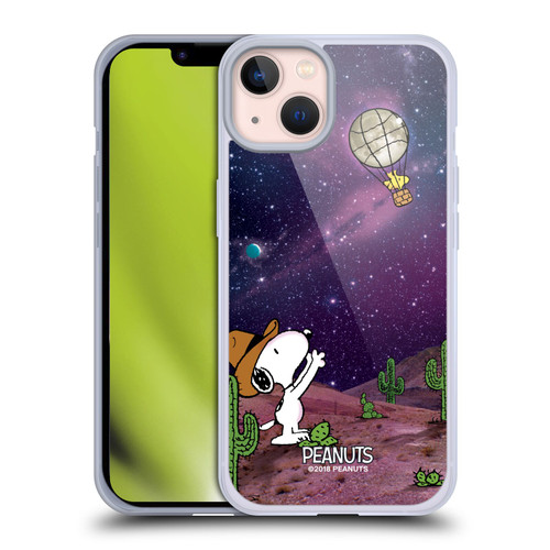Peanuts Snoopy Space Cowboy Nebula Balloon Woodstock Soft Gel Case for Apple iPhone 13