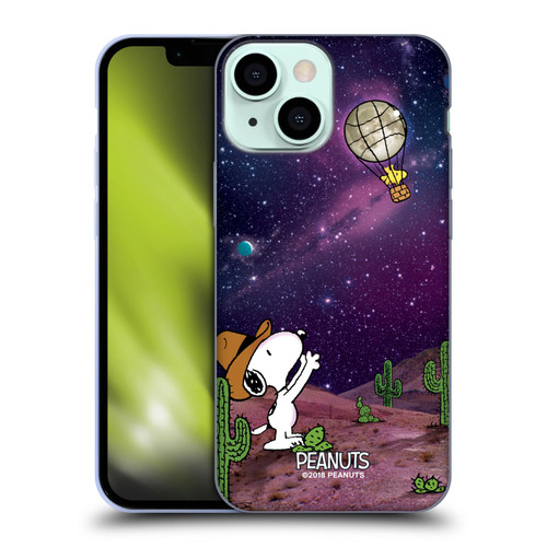 Peanuts Snoopy Space Cowboy Nebula Balloon Woodstock Soft Gel Case for Apple iPhone 13 Mini
