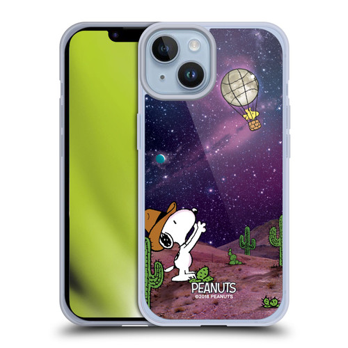 Peanuts Snoopy Space Cowboy Nebula Balloon Woodstock Soft Gel Case for Apple iPhone 14