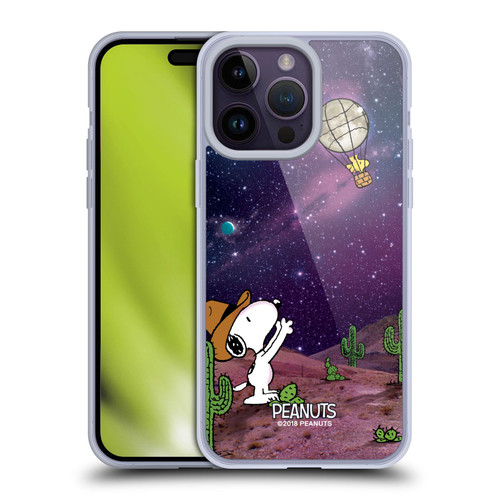 Peanuts Snoopy Space Cowboy Nebula Balloon Woodstock Soft Gel Case for Apple iPhone 14 Pro Max