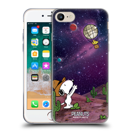 Peanuts Snoopy Space Cowboy Nebula Balloon Woodstock Soft Gel Case for Apple iPhone 7 / 8 / SE 2020 & 2022 & MagSafe