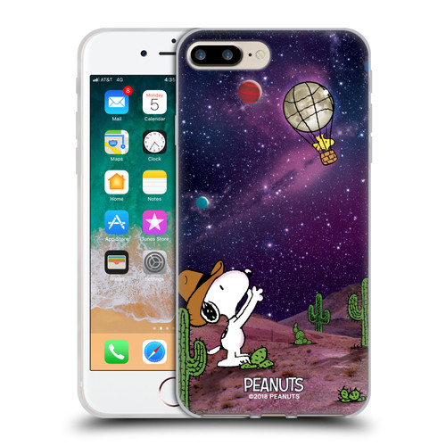 Peanuts Snoopy Space Cowboy Nebula Balloon Woodstock Soft Gel Case for Apple iPhone 7 Plus / iPhone 8 Plus