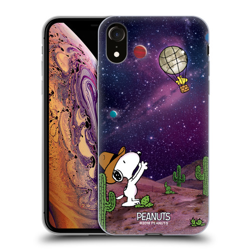 Peanuts Snoopy Space Cowboy Nebula Balloon Woodstock Soft Gel Case for Apple iPhone XR