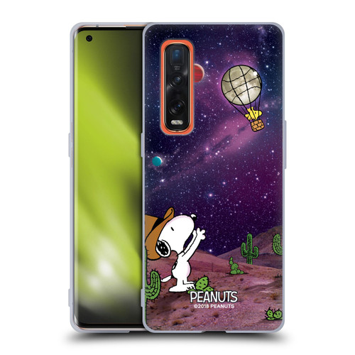 Peanuts Snoopy Space Cowboy Nebula Balloon Woodstock Soft Gel Case for OPPO Find X2 Pro 5G