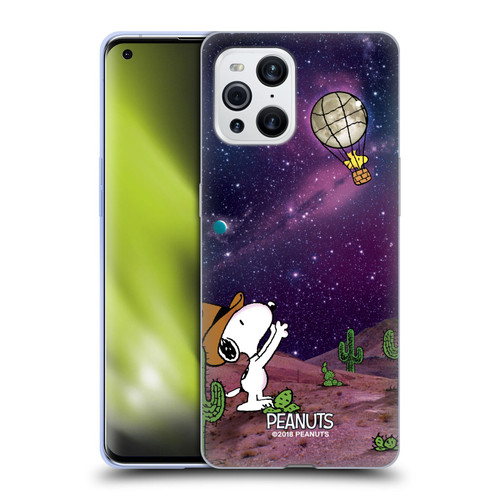 Peanuts Snoopy Space Cowboy Nebula Balloon Woodstock Soft Gel Case for OPPO Find X3 / Pro