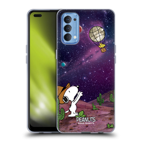Peanuts Snoopy Space Cowboy Nebula Balloon Woodstock Soft Gel Case for OPPO Reno 4 5G