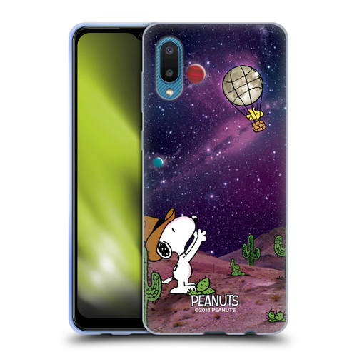 Peanuts Snoopy Space Cowboy Nebula Balloon Woodstock Soft Gel Case for Samsung Galaxy A02/M02 (2021)