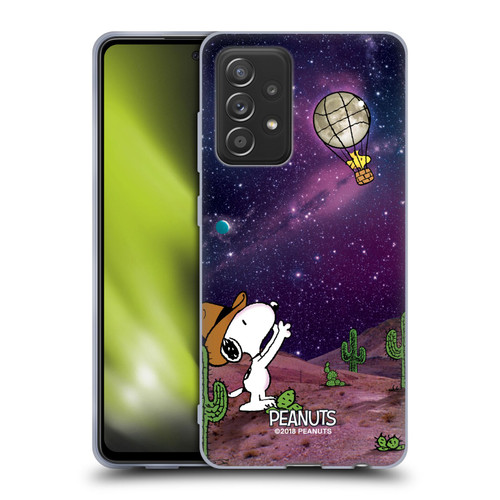 Peanuts Snoopy Space Cowboy Nebula Balloon Woodstock Soft Gel Case for Samsung Galaxy A52 / A52s / 5G (2021)