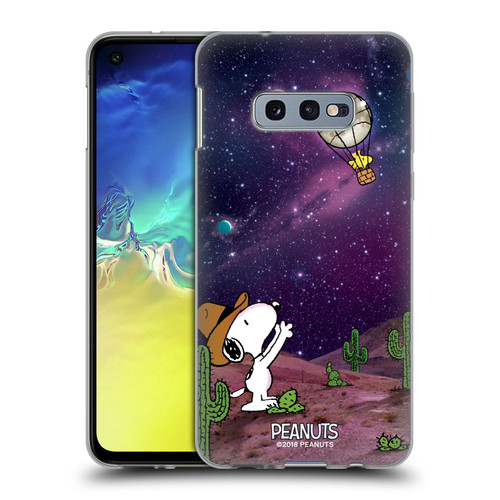 Peanuts Snoopy Space Cowboy Nebula Balloon Woodstock Soft Gel Case for Samsung Galaxy S10e