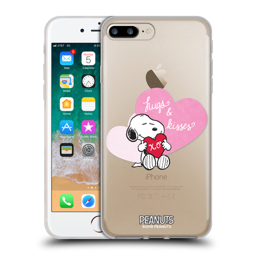 Peanuts Sealed With A Kiss Snoopy Hugs And Kisses Soft Gel Case for Apple iPhone 7 Plus / iPhone 8 Plus