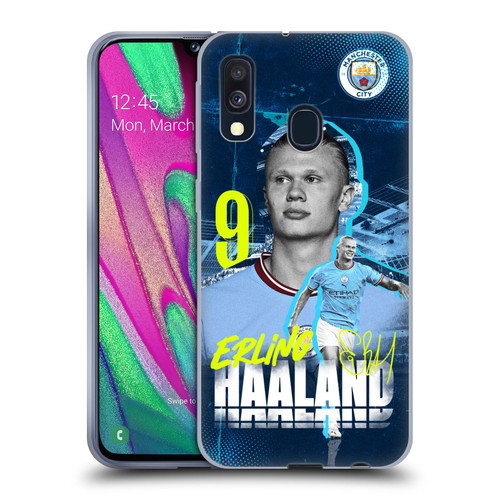 Manchester City Man City FC 2022/23 First Team Erling Haaland Soft Gel Case for Samsung Galaxy A40 (2019)